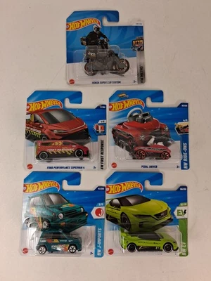 Hot Wheels 5 x Treasure Hunt Nissan Honda Ford Supervan Pedal Driver Super CuB - Immagine 1 di 4