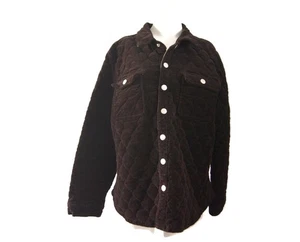 Crest Jeans Women's Jacket Size 1XL Quilted Brown Plaid Lining - Picture 1 of 8