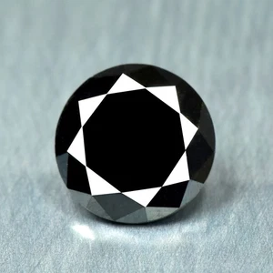 1.29Ct Natural JET BLACK DIAMOND Brilliant Round Cut _ Loose Diamond - Picture 1 of 2