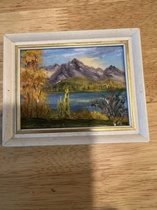 Eileen Macer Mini Landscape Oil Painting 4x5 Hayes NZ - Picture 1 of 7