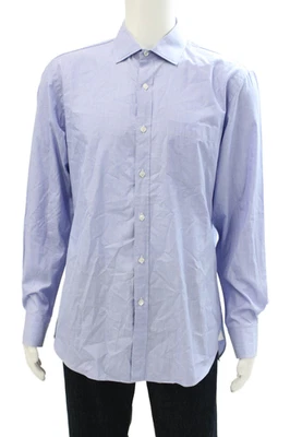 J Crew Mens Long Sleeves Button Down Crosby Dress Shirt Blue Cotton Size Large - Image 1 of 4