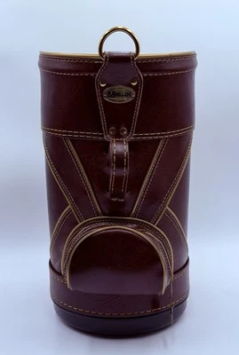 Bolsa de golf vintage Ron Miller Associates inc. de cuero marrón Den Caddy Foto 1 de 4