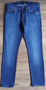 7 For All Mankind Men's Ronnie Slim Fit Jeans,Blue Wash - Size 31 - Picture 1 of 11
