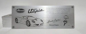 1/8 Pagani Utopia Metal Name Plate Plaque for Pocher - Picture 1 of 2