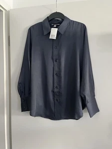 H&M Damen-Bluse Taubenblau Gr. L 42 44 Neu - Bild 1 von 3