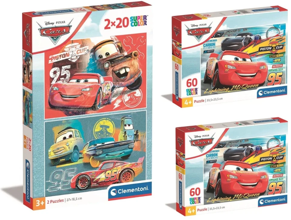 Clementoni Cars Disney Supercolor Puzzle 2x20/60 Pezzi Da 3/4J. Puzzle Bambino - Immagine 1 di 1