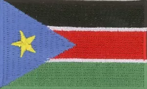 Bestickte Aufnäher Südsudan Flagge 2,5 Zoll x 1,5 Zoll zum Aufbügeln - Bild 1 von 1