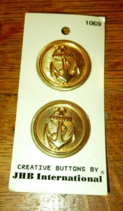 Vintage JHB International Gold Midshipmen Naval Navy Anchors Crative Buttons - Picture 1 of 4
