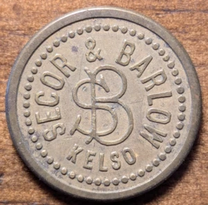 1920 Kelso, Washington WA Secor & Barlow rapina di bevande analcoliche nel 1924 gettone - Foto 1 di 5