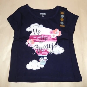 Gymboree Baby Girls Short Sleeve Glitter Graphic Tee, Navy, Size 2T - Picture 1 of 4