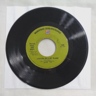 Peter, Paul & Mary: Leaving On A Jet Plane 1969 Warner Bros. Pitman Pressing G+ - Image 1 of 4
