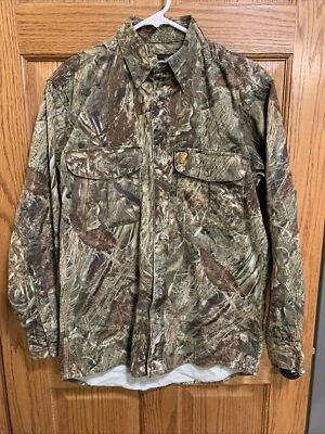 Browning Camo Shirt Mens Small Long Sleeve Button Up Mossy Oak Duck Heavy Twill - Image 1 of 4