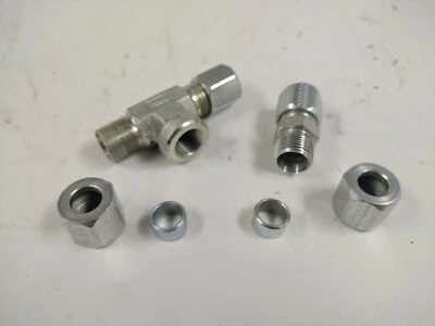 EATON 1/2" FERRULE COMPRESSION UNION AND TEE FITTINGS (2 PIECES)  - Image 1 of 2