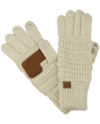 Guantes CC Color Sólido Unisex Tejido con Cable Invierno Cálidos Antideslizantes Pantalla Táctil Guantes Foto 1 de 4