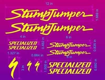 Specialized Stumpjumper Classic Vintage Bike Frame Decal Set. Lots of colors!