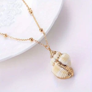 Wicked Silk Elegant Beach Shell Mermaid Fashion Necklaces - Small Spiral - Picture 1 of 1