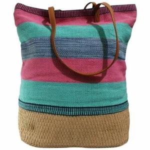 Swank Bags Large cotton String tote bag. magnetic snap closure AB-CB38 - Picture 1 of 5