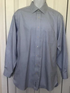 Jos. A. BANK NWOT Signature Blue & White Striped Wrinkle Free Cotton 16 34 - Picture 1 of 7