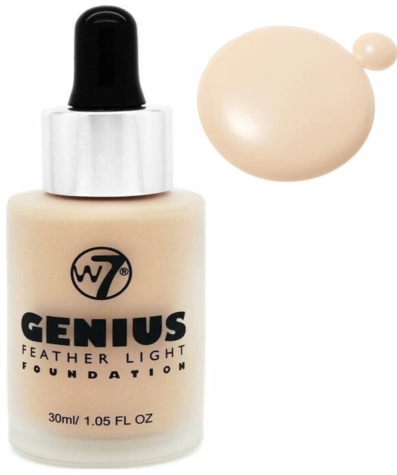 2 × W7 London Genius Feather Light Make Up Foundation 30ml - Buff - Image 1 of 1