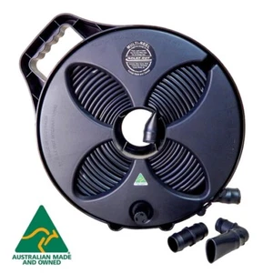 9m 25mm Flat Out Sullage Hose on Black Multi Reel for Grey Water in Caravan, RV - Picture 1 of 2