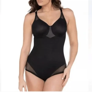 MIRACLESUIT Shapewear Extra Firm Tummy-Control Sheer Trim Bodysuit Size 36D NWT - Picture 1 of 9