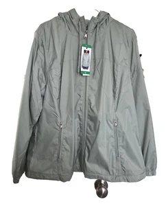 CALVIN KLEIN Womens Full Zip Jacket Hooded Iced Sage Size XL NEW - Picture 1 of 9