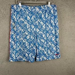 Nike Basketball Shorts Mens S Blue White Mesh Elastic Waist Lined Swoosh 34"W - Picture 1 of 15
