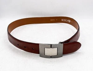 Bosca BROWN GENUINE LEATHER 1 3/8" Wide CASUAL DRESS MEN'S BELT Size 34/85 - Picture 1 of 3