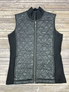 Prana Quilted Vest Womens Size S Black Full Zip Outdoor Hiking Sherpa Lined - Picture 1 of 15