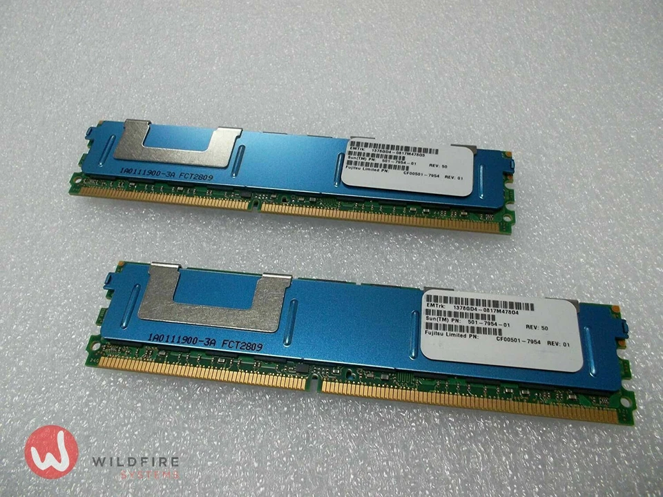 Sun Oracle SESX2C1Z 8GB Memory Kit (2x 4GB DDR2-667/PC2-5300 DIMM P/N 501-7954) - Image 1 of 1