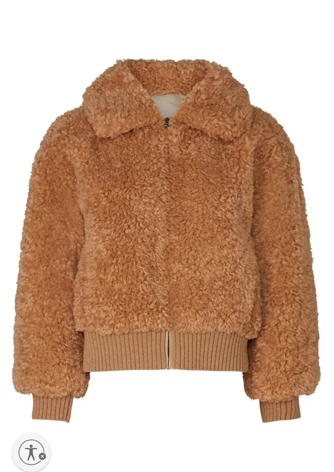 Chaqueta Bomber Rebecca Taylor La Vie Imitación Piel de Oveja Talla Mediana Foto 1 de 4