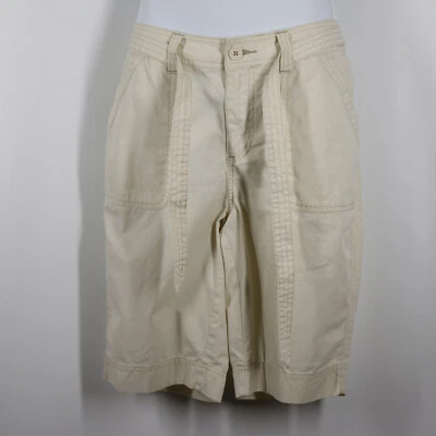 ST. JOHNS BAY BERMUDA MUJER BLANCO ALGODÓN SHORTS CON CINTURÓN 4 NUEVO CON ETIQUETAS Foto 1 de 2