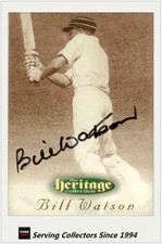 1996 Futera Cricket Heritage Collection Signature Card NO27 Bill Watson
