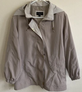 Braetan Women's tan/beige Lined Lightweight Hooded Long Sleeve Jacket Size L - Bild 1 von 6