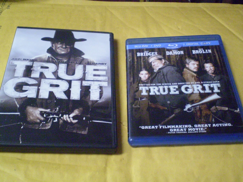(2) True Grit Blu-Ray/DVD Lot: John Wayne Original + Remake     Both Movies!! - Image 1 of 1