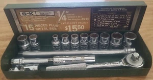 Vintage S-K Tools SAE 15 piece socket set w/case (#4915) - Picture 1 of 3