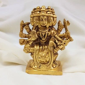 Ídolo Gayatri de latón - Diosa védica rezando Murti para Pooja, decoración y regalos - Imagen 1 de 8