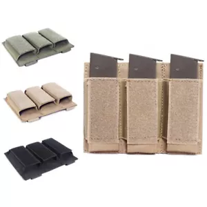 Tactical Molle Hunting Tool Elastic Triple Magazines Pistol Pouch Holder Holster - Picture 1 of 14