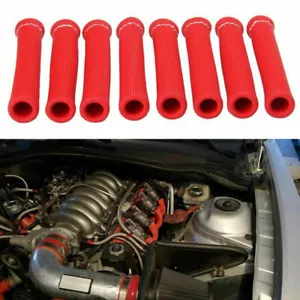 8Pcs 1200 Degree Spark Plug Ignition Wire Heat Boot Heat Protector Cover Sleeve - Picture 1 of 8