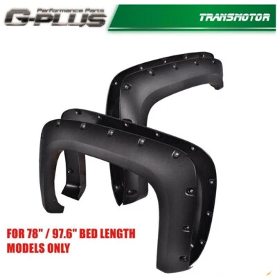 Remache de bolsillo apto para 07-13 Silverado 1500 2500hd estilo atornillable guardabarros llamaradas 4 piezas Foto 1 de 4