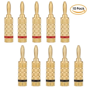 Altavoz WGGE WG-3333 24k enchapado en oro enchufes plátano tipo tornillo cerrado (5 pares) - Imagen 1 de 8