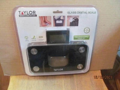 Taylor 7086B Digital  Mini Scale~Expandable Read Out~Black Glass 350LB free ship - Image 1 of 3