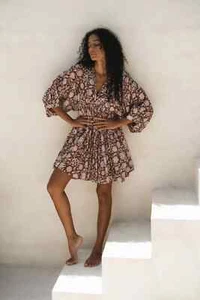 Daughters Of India Kyra Mini Dress in Wine Size XL - Picture 1 of 5