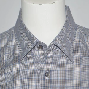 ROBERT TALBOTT 100% Cotton Blue Plaid Long Sleeve Casual Shirt Sz XL - Picture 1 of 6