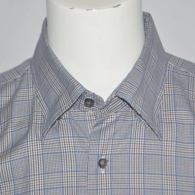 ROBERT TALBOTT 100% Cotton Blue Plaid Long Sleeve Casual Shirt Sz XL - Image 1 of 4