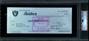Autógrafo a cheque firmado por Al Davis auto Raiders ADN PSA - Imagen 1 de 2
