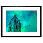 Photo Painting Segovia Cathedral Tower Crows Framed Wall Art Print 9X7 In