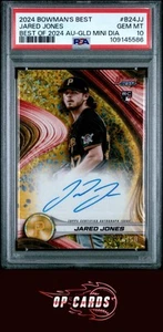 Jared Jones 2024 Bowman'S Best Autograph Gold Mini Diamond /50 PSA 10 - Picture 1 of 2