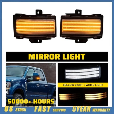 Switchback LED Side Mirror Light for 17-23 Ford Super Duty F250 F350 F450 F550 J - Image 1 of 4