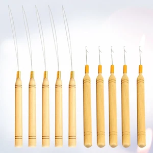 Herramienta de extensión de cabello 10 piezas aguja de ganchillo para extensiones agujas - Imagen 1 de 11